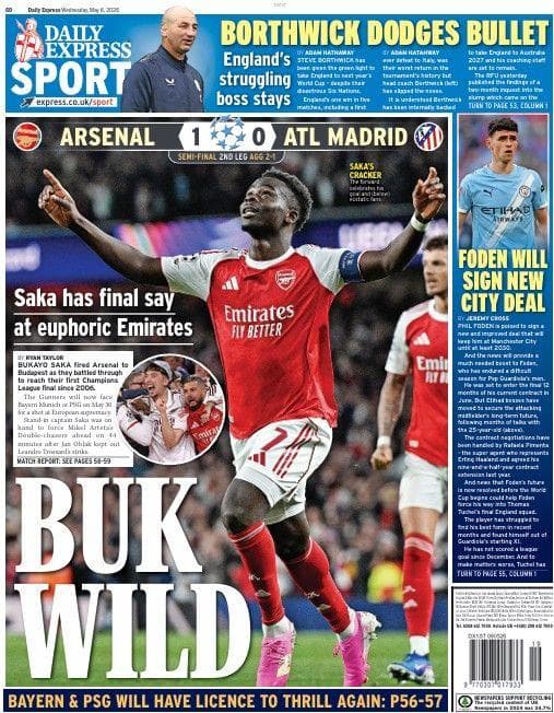 The Daily Express back page