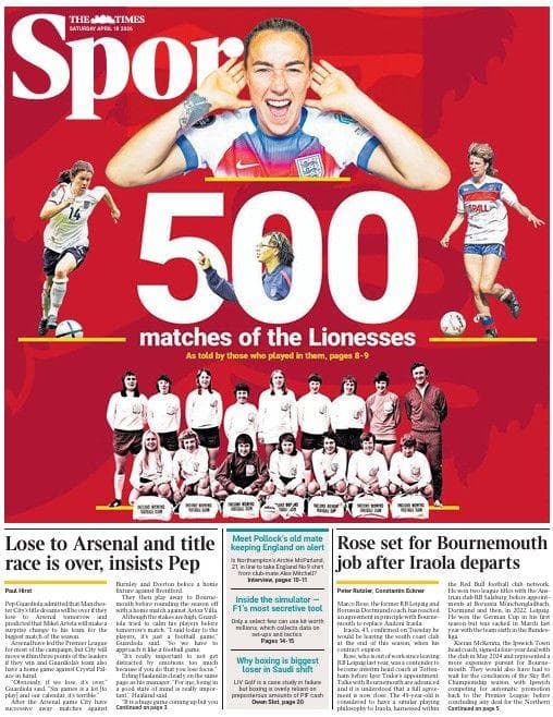 The Times back page