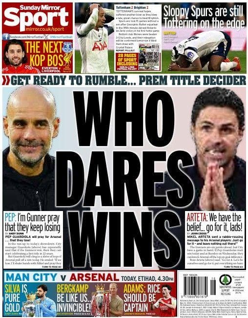The Sunday Mirror back page