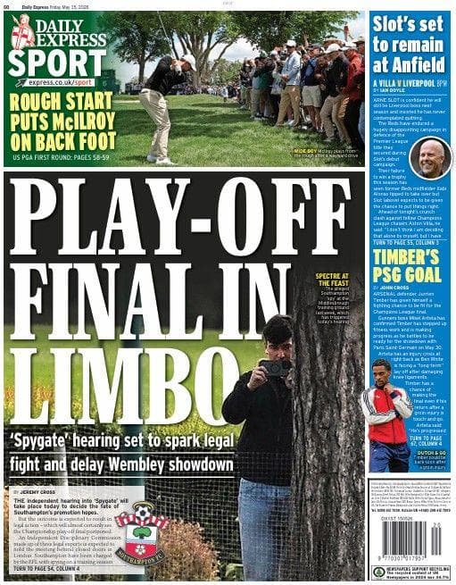 The Daily Express back page
