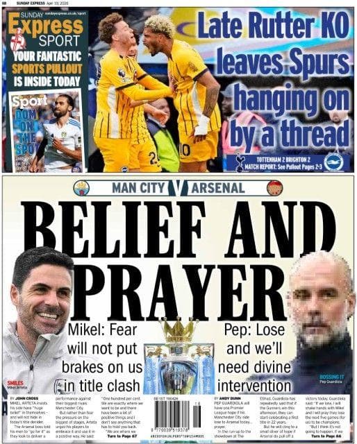 The Sunday Express back page