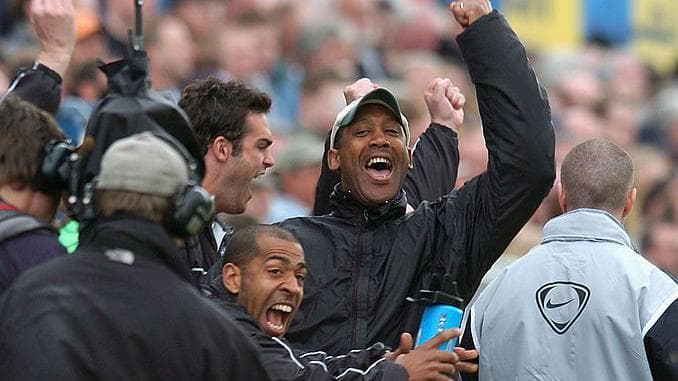 Keith Alexander celebrates a Lincoln win in 2005
