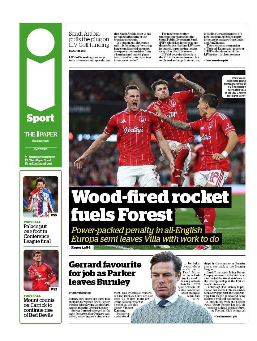The i Paper back page