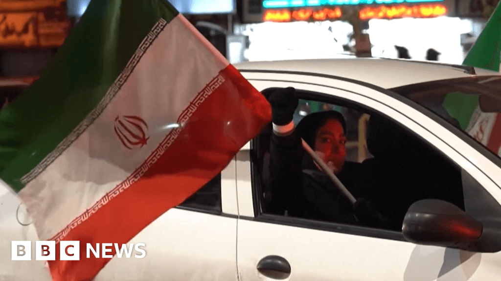 Watch: Iranians gather in Tehran following ceasefire announcement