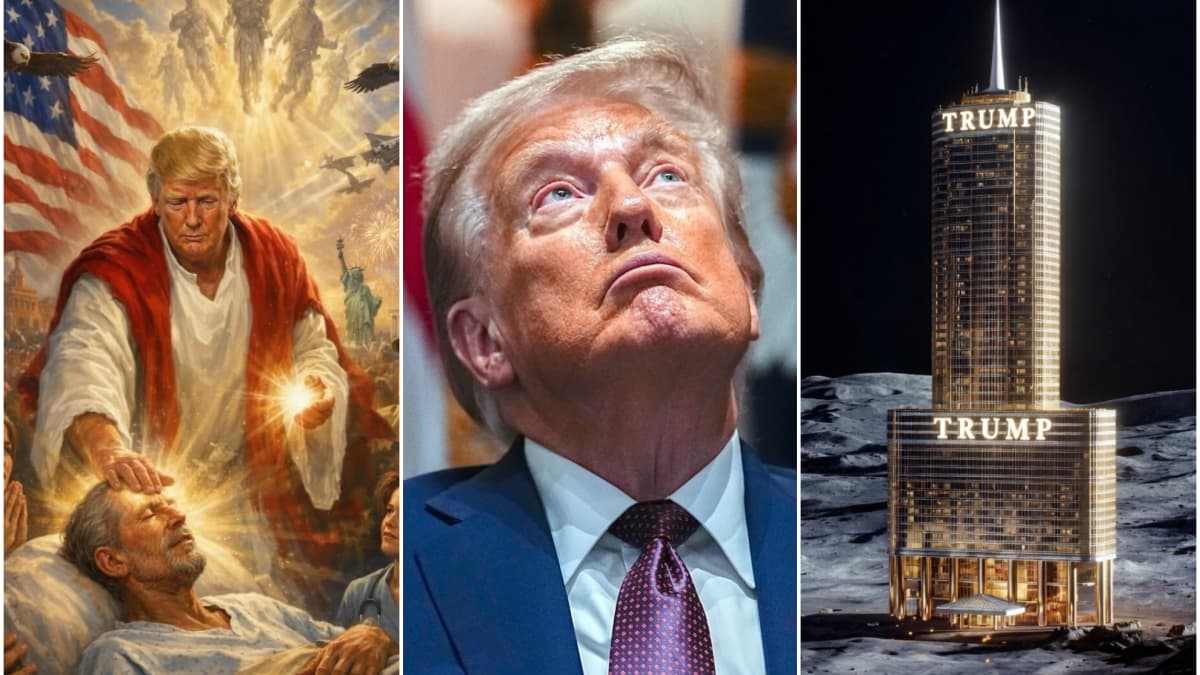 Donald Trump se divierte con la IA: sanando a los heridos y la Torre Trump en la Luna