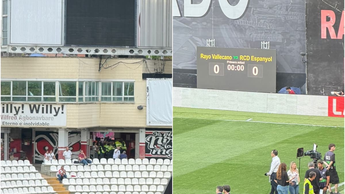 El marcador de Vallecas se funde y el Rayo improvisa uno portátil