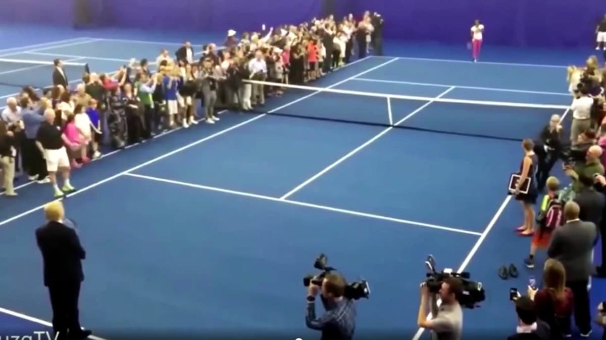 Donald Trump viraliza un vídeo jugando a tenis con Serena Williams