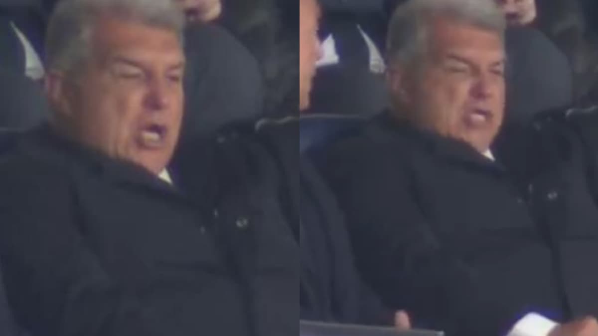 El Laporta de siempre: así celebró en Pamplona el gol de Ferran