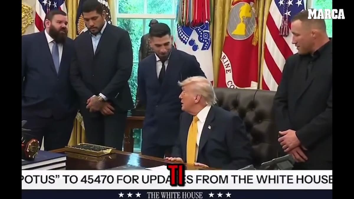 El momentazo de Topuria con Trump en la Casa Blanca: "¿Por qué quieres darle la prueba más dura a un amigo tuyo?"