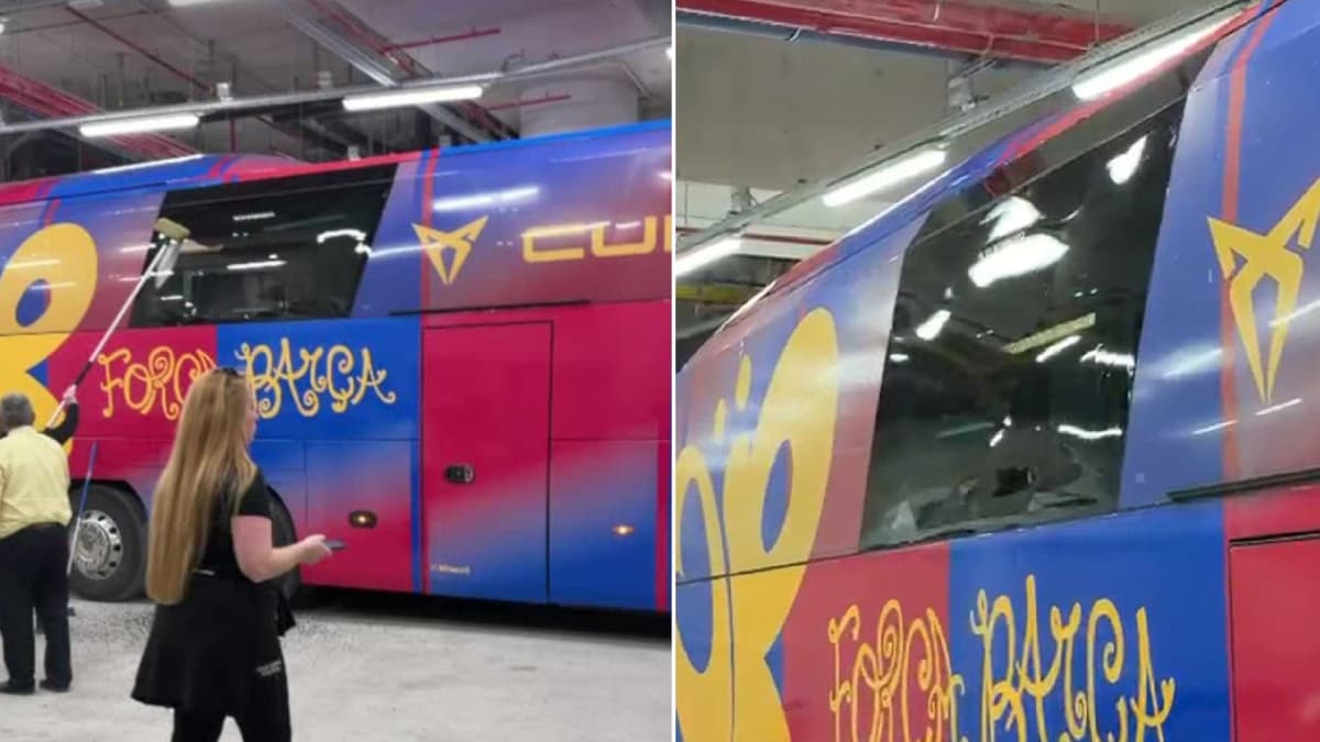 Violencia en las llegadas del Clásico: ¡hasta apedrean el bus del Barça!