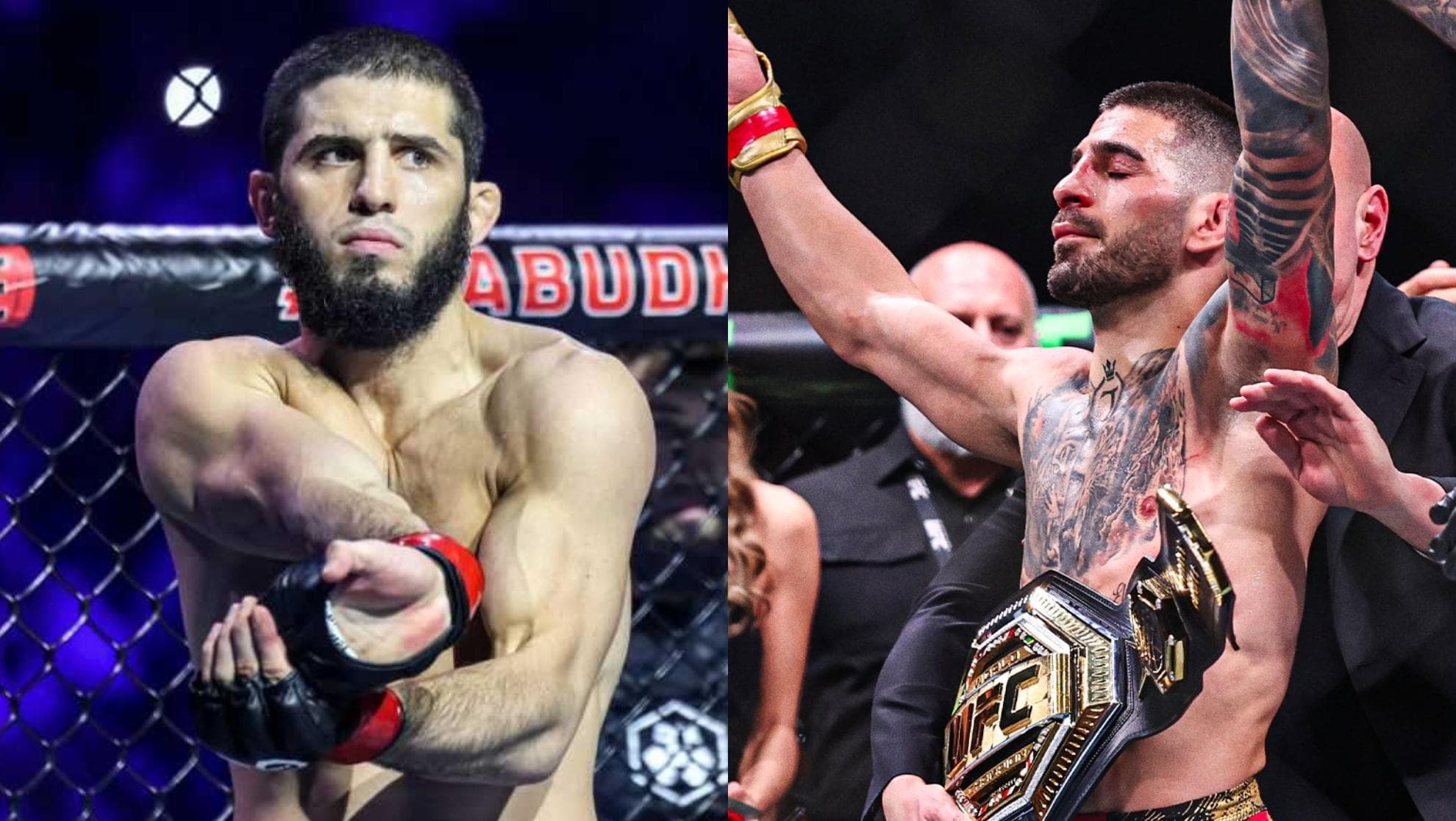 Montaje fotográfico de Islam Makhachev e Ilia Topuria.