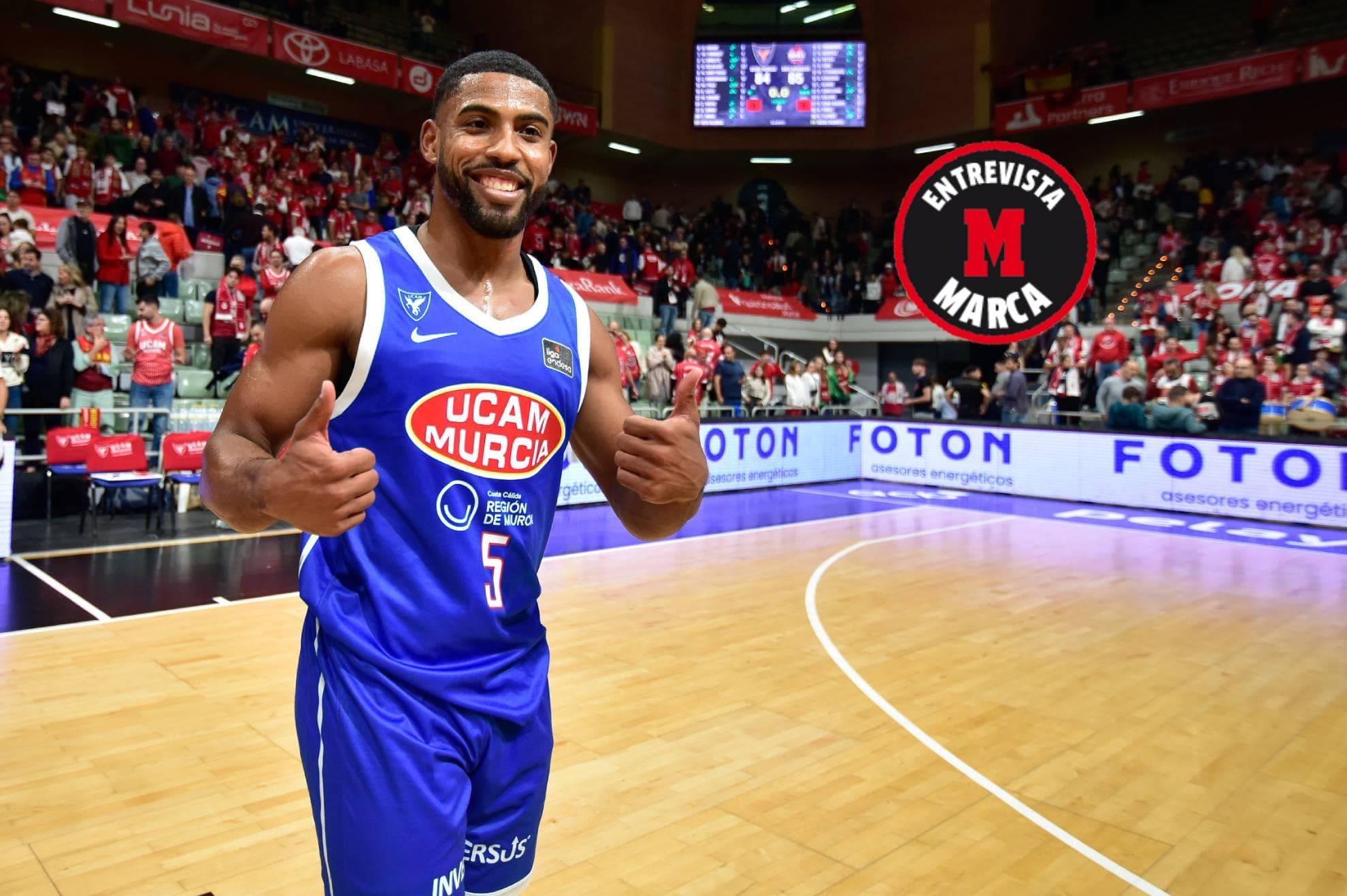 David DeJulius, durante un partido de esta temporada con el UCAM Murcia.