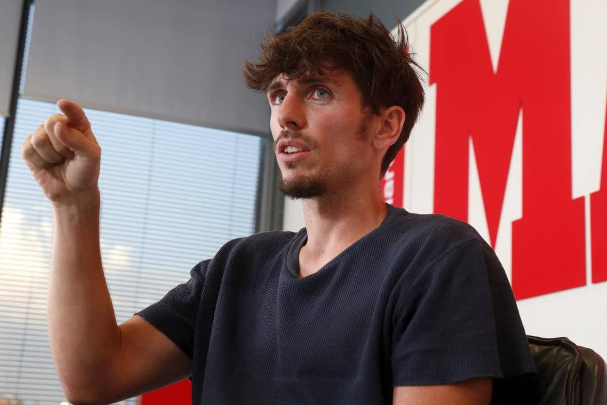 Javi Poves, en una visita a MARCA