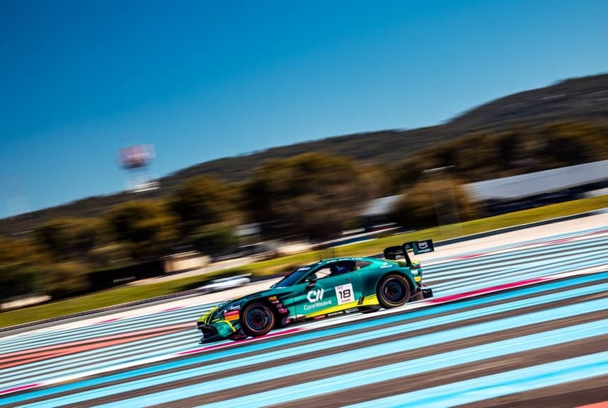 El Aston Martin GT3 de Stroll, Boya y Merhi, en Paul Ricard.