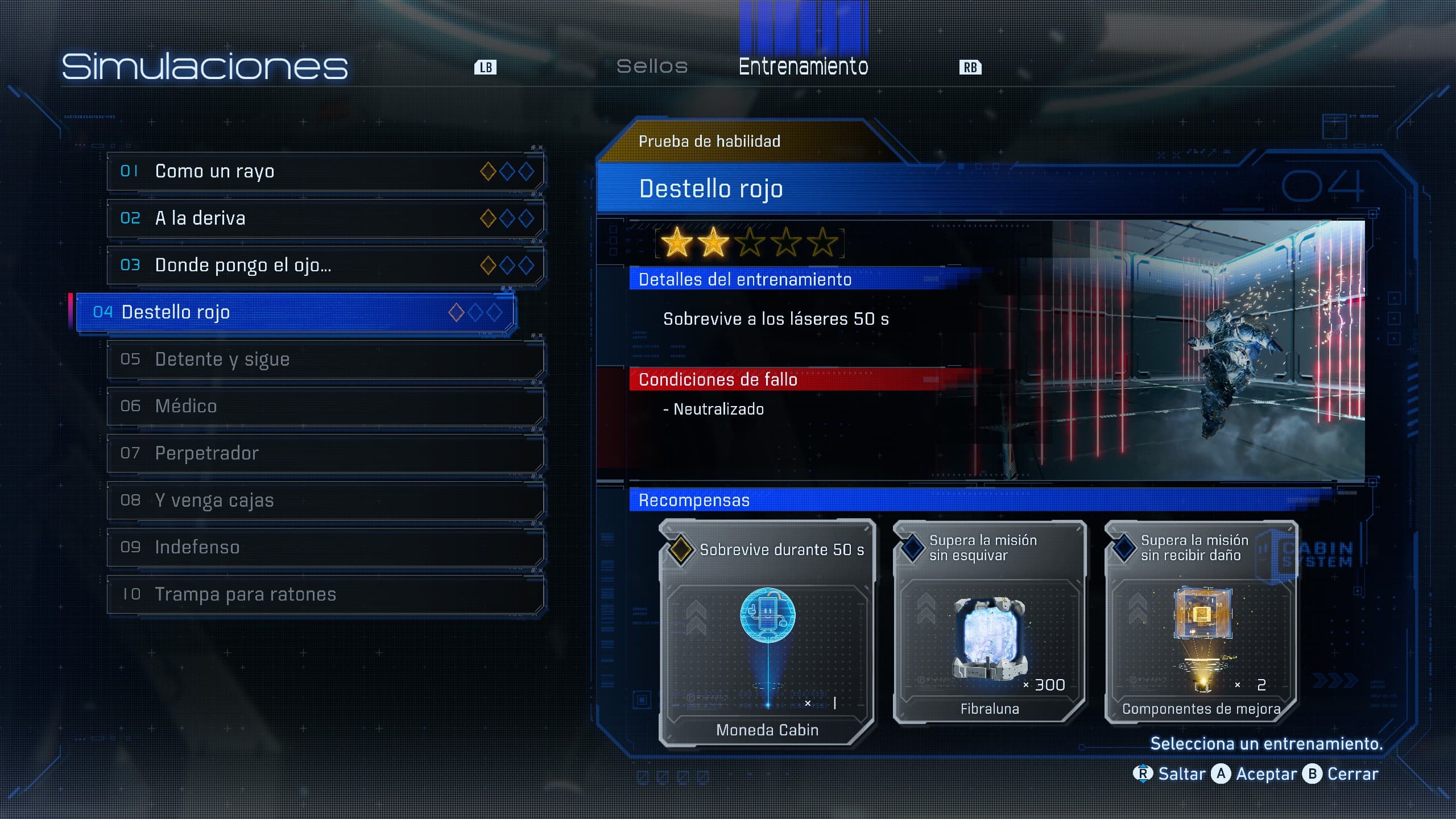 Las primeras, que no las únicas, simulaciones (retos más allá de la historia) que se desbloquean.