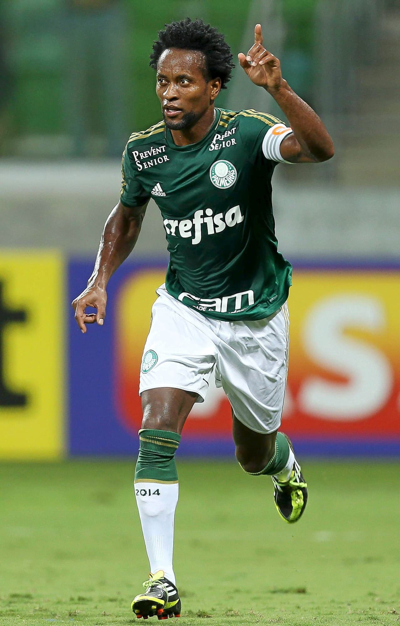 Zé Roberto celebra un gol con el Palmeiras