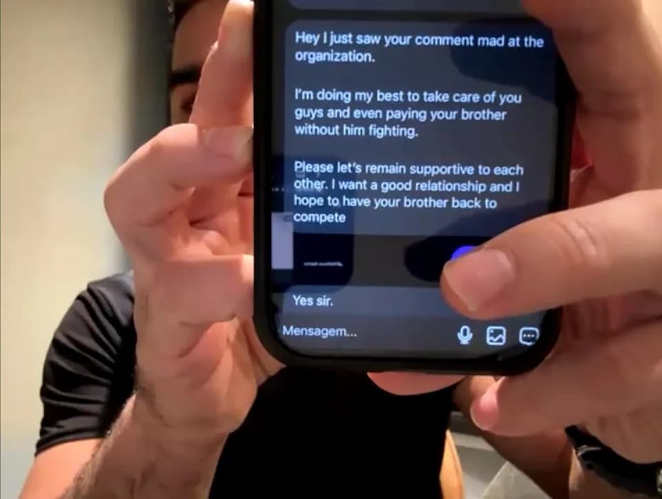 Patricio Pitbull shares texts between him and Asim Zaidi. (Photo Credit: Drake Riggs)