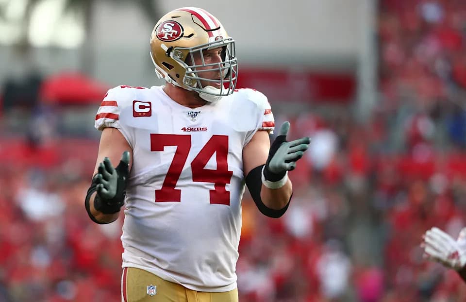 Sep 8, 2019; Tampa, FL, USA; San Francisco 49ers offensive tackle Joe Staley (74) during the second half at Raymond James Stadium. Mandatory Credit: Kim Klement-USA TODAY Sports