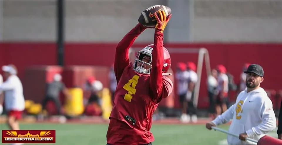 USC freshman Trent Mosley catches a pass.