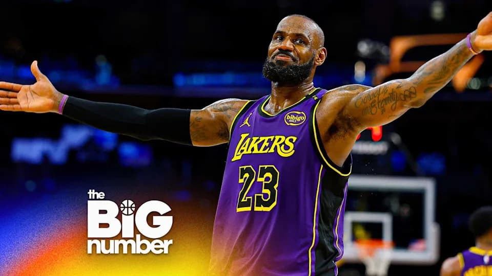 LeBron James #23 of the Los Angeles Lakers reacts during a 120-112 win against the Golden State Warriors in the second half at Crypto.com Arena on February 06, 2025 in Los Angeles, California. (Photo by Ronald Martinez/Getty Images)