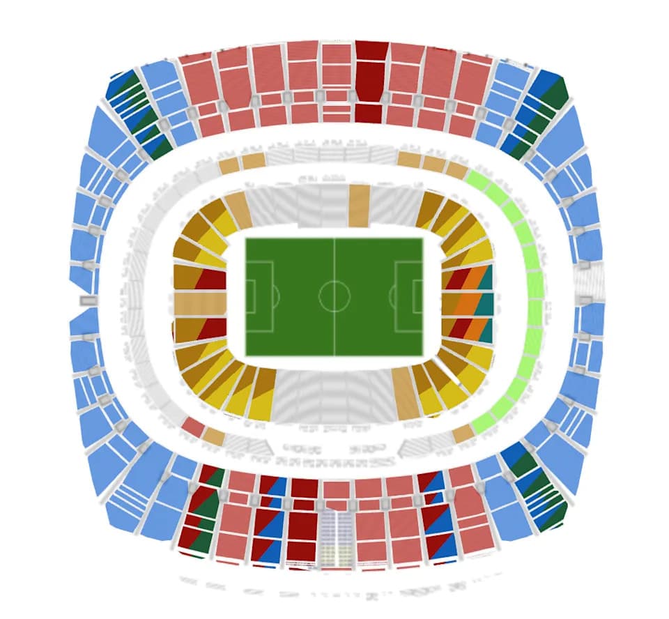 Argentina vs. Algeria: Colored sections have availability. (FIFA)