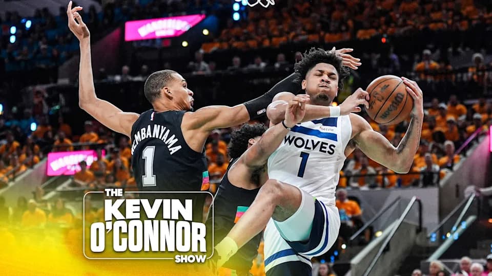 Minnesota Timberwolves guard Terrence Shannon Jr. (1) handles the ball as San Antonio Spurs forward Victor Wembanyama (1) defends during the second half in Game 1 of a second-round NBA playoffs basketball series in San Antonio, Monday, May 4, 2026. (AP Photo/Eric Gay)