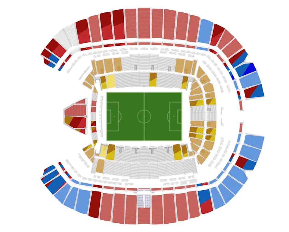 USA vs. Australia: Colored sections still have availability (FIFA)