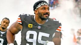 Where does Browns' Myles Garrett rank among NFL's all-time pass rushers amid historic 2025 pace?