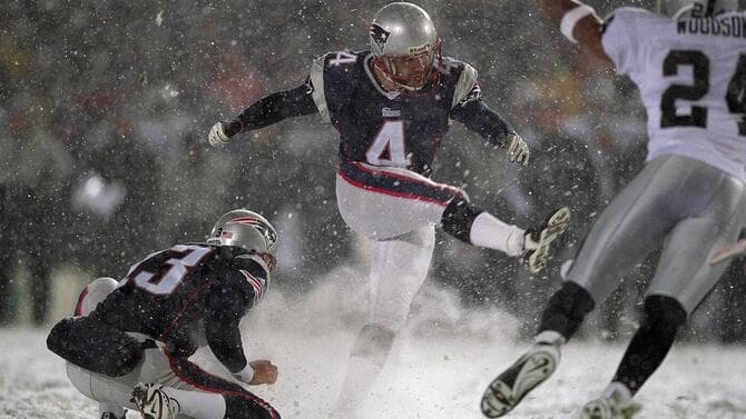 New England Patriots Adam Vinatieri, 2002 AFC Playoffs